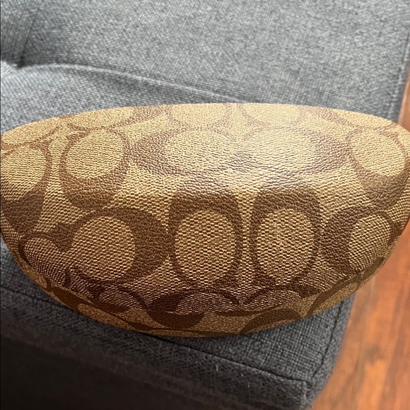 Coach Tan and Brown Patterned Accent eyeglass case or sunglasses - Picture 1 of 7